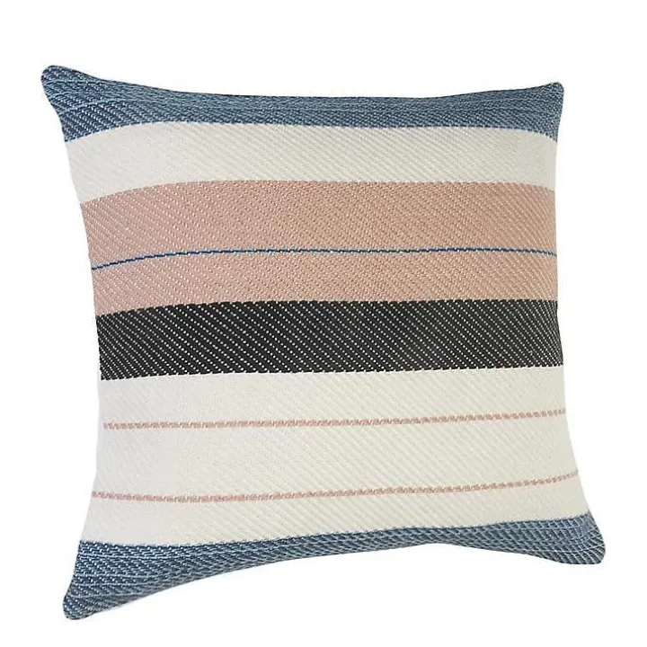 Neutral Striped Outdoor Pillow