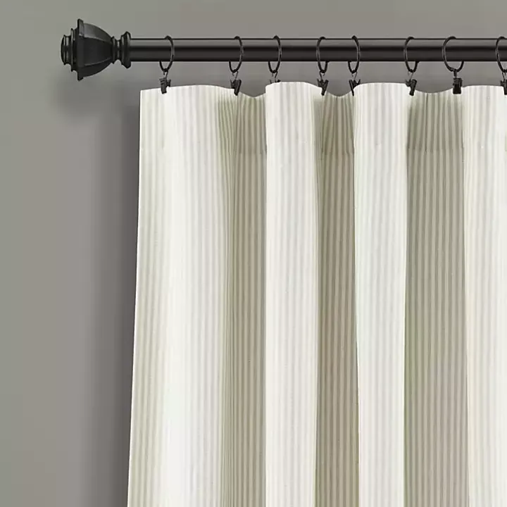 Neutral Vintage Stripe Curtain Panel Set, 84 in.