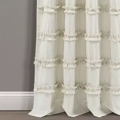 Neutral Vintage Stripe Curtain Panel Set, 84 in.