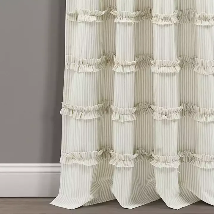 Neutral Vintage Stripe Curtain Panel Set, 84 in.