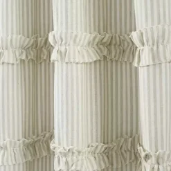 Neutral Vintage Stripe Curtain Panel Set, 84 in.