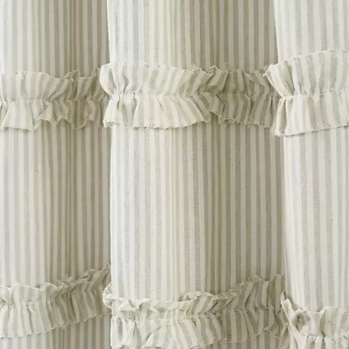Neutral Vintage Stripe Curtain Panel Set, 95 in.