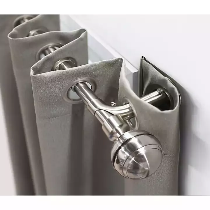 Nickel Blackout Extendable Curtain Rod, 72 in.