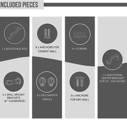 Nickel Blackout Extendable Curtain Rod, 144 in.