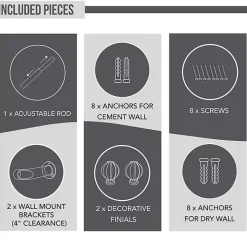 Nickel Blackout Extendable Curtain Rod, 72 in.