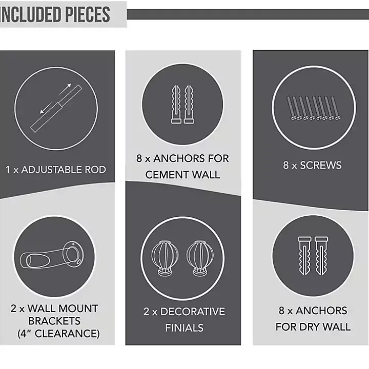 Nickel Blackout Extendable Curtain Rod, 72 in.