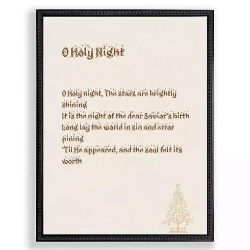 O Holy Night Black Framed Wall Plaque