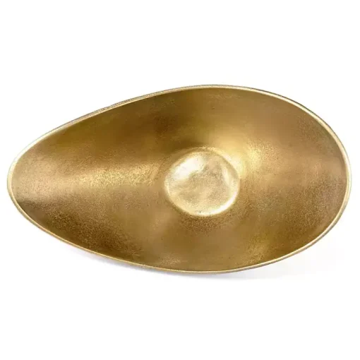 Oblong Black and Gold Bowl, 11 in
