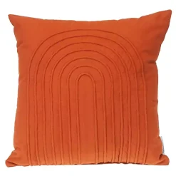 Orange Curved Stripes Pillow