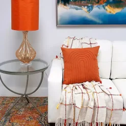 Orange Curved Stripes Pillow
