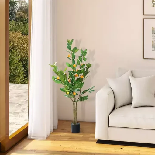 Orange Fruit Tree in Black Pot, 4 ft.