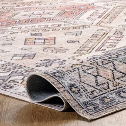 Orange Global Motif Washable Runner