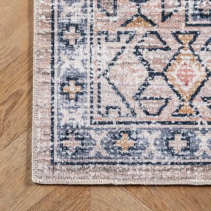 Orange Global Motif Washable Area Rug, 3x5