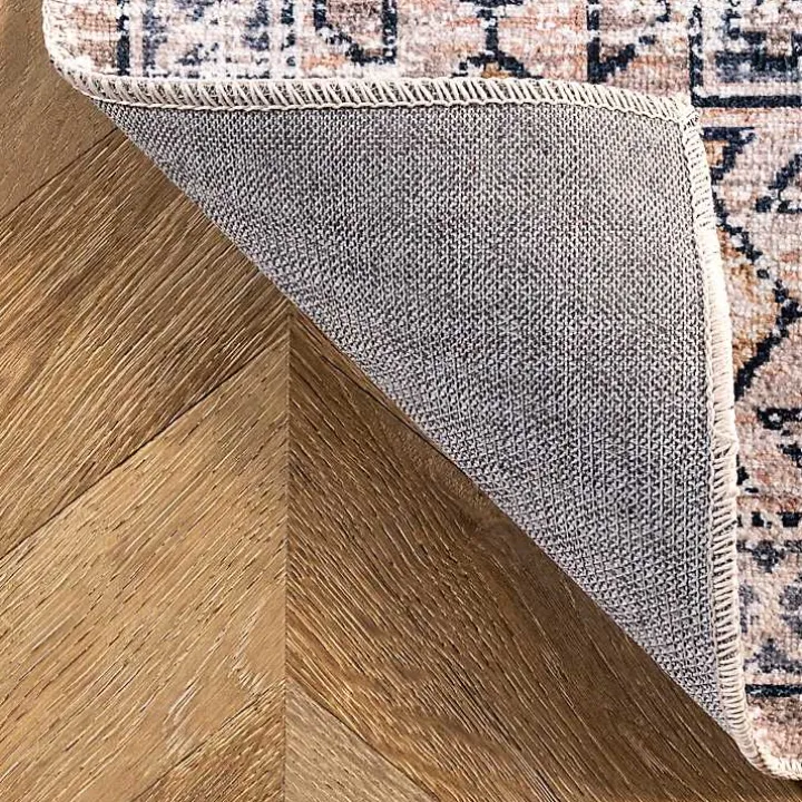 Orange Global Motif Washable Area Rug, 3x5