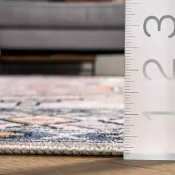 Orange Global Motif Washable Area Rug, 3x5