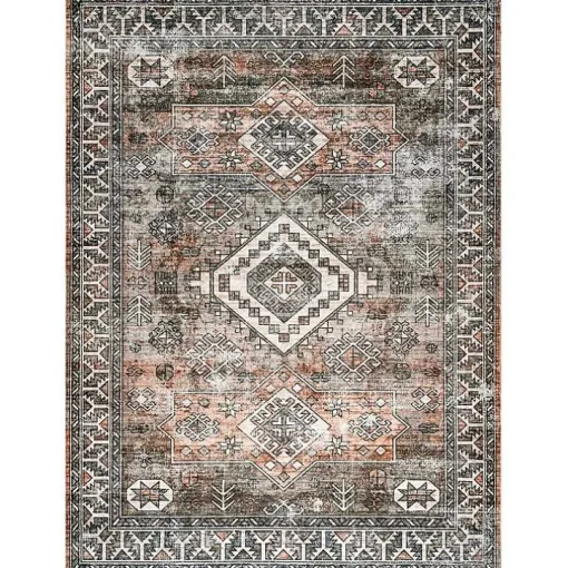 Orange Global Pattern Washable Runner