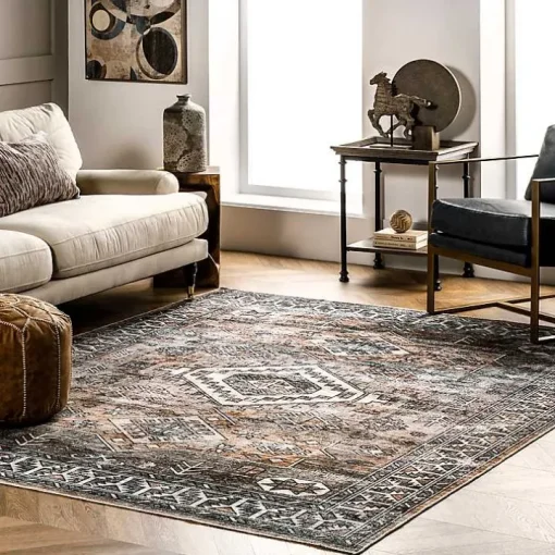 Orange Global Pattern Washable Runner