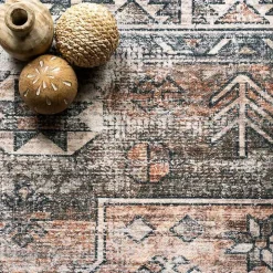 Orange Global Pattern Washable Runner