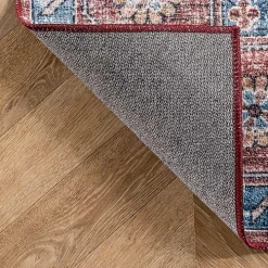 Orange Medallion Washable Area Rug, 4x6
