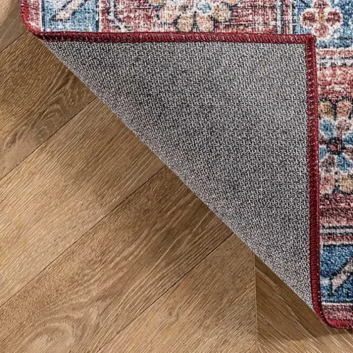 Orange Medallion Washable Area Rug, 4x6