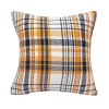 Orange Plaid Halloween Throw Pillow