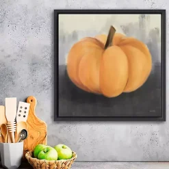 Orange Pumpkin Framed Giclee Canvas Art Print