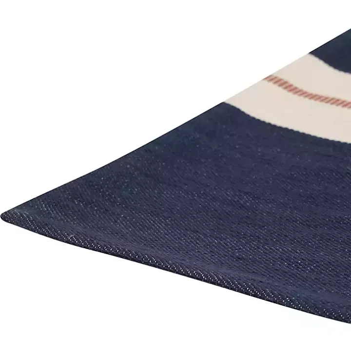 Orange Single Stripe Navy Pillow