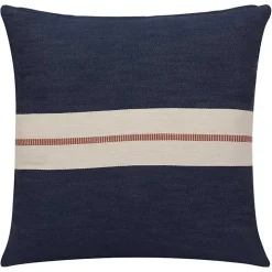 Orange Single Stripe Navy Pillow