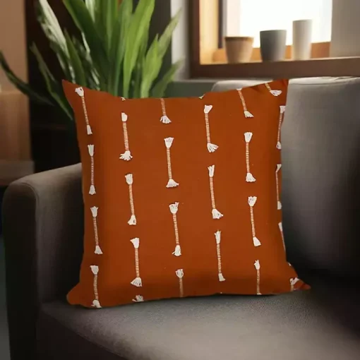 Orange Woven Lines Pillow