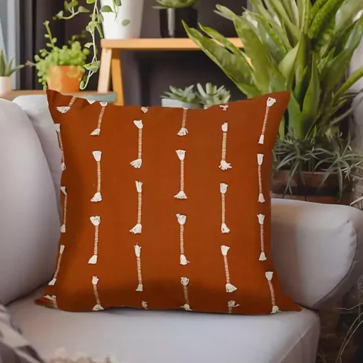 Orange Woven Lines Pillow