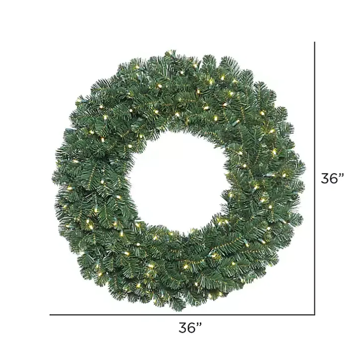 Oregon Fir Warm White Wide Bulb Wreath
