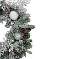 Ornaments and Frosted Cedar Berries Wreath