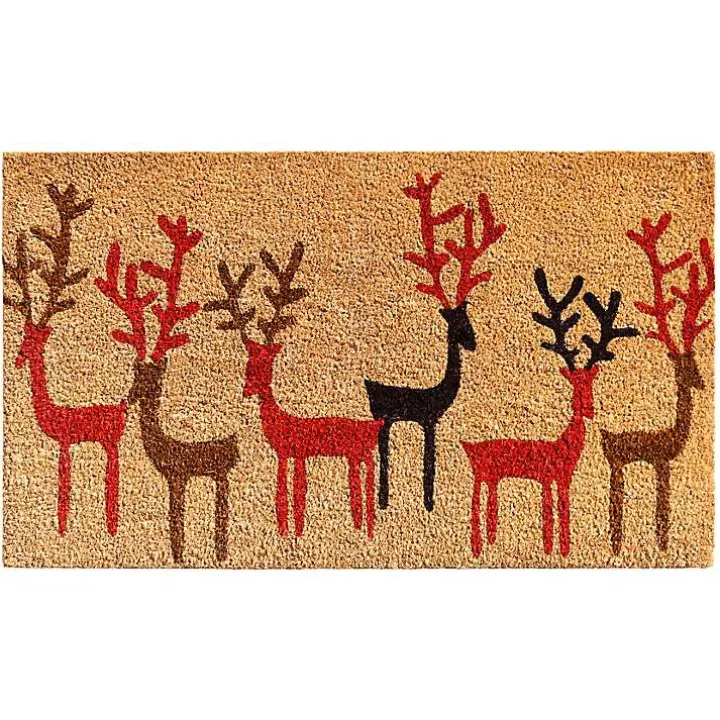 Outdoor Reindeer Outline Christmas Doormat