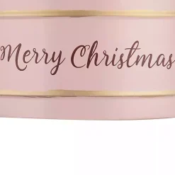 Oval Pink Iron Merry Christmas Baskets, Set of 2