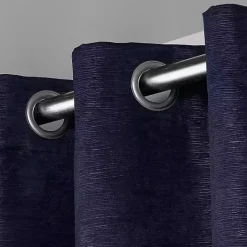 Oxford Navy Thermal Curtain Panel Set, 108 in.