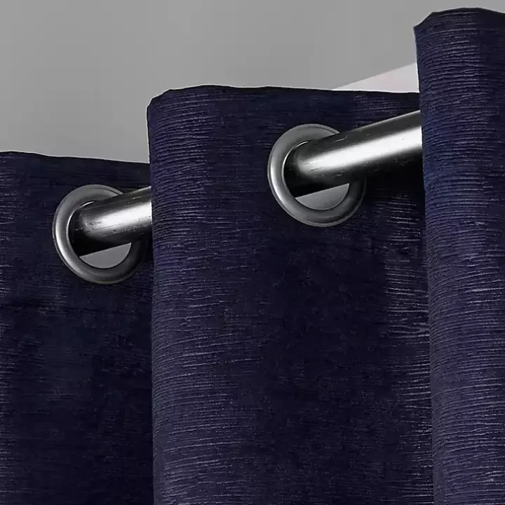 Oxford Navy Thermal Curtain Panel Set, 108 in.
