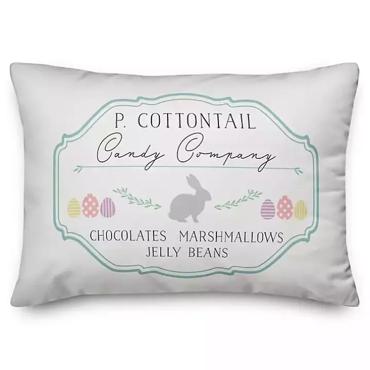 P Cottontail Candy Company Pillow