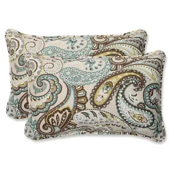 Paisley Quartz Rectangle Outdoor Pillows, Set of 2