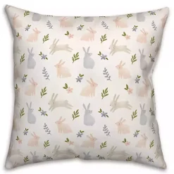 Pastel Botanical Bunnies Indoor/Outdoor Pillow