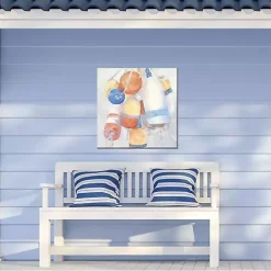 Pastel Buoys Outdoor Canvas Art Print