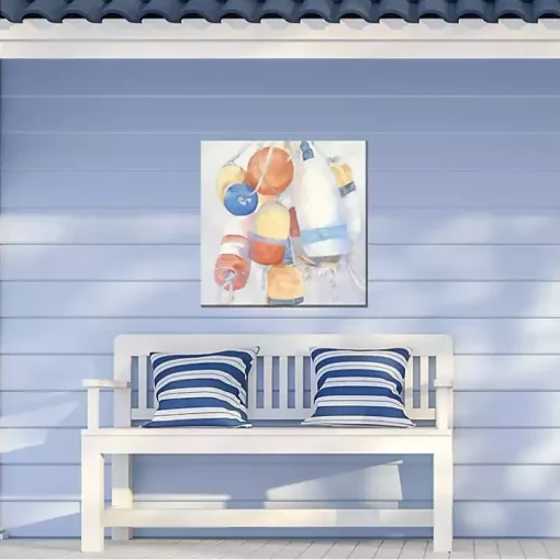 Pastel Buoys Outdoor Canvas Art Print