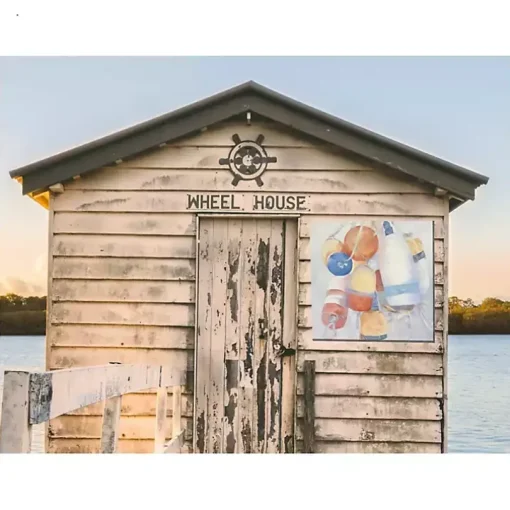 Pastel Buoys Outdoor Canvas Art Print