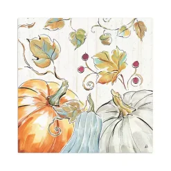 Pastel Pumpkins Harvest Canvas Wall Plaque