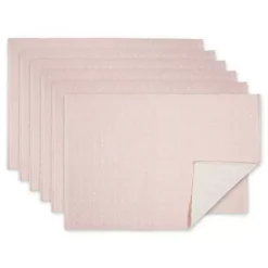 Pastel Rose Dobby Placemats, Set of 6