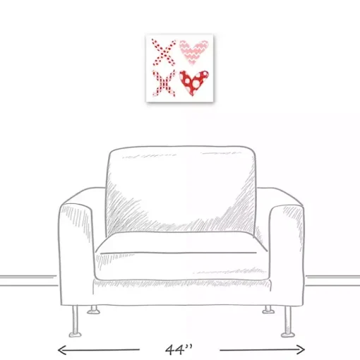 Patterned XOXO Hearts Canvas Art Print