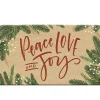 Peace Love and Joy Christmas Coir Doormat