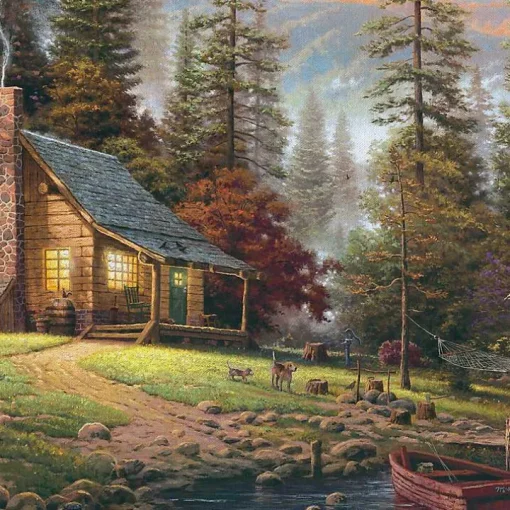 Peaceful Retreat Framed Canvas Art Print
