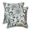 Peachtini Pom Pom Play Outdoor Pillows, Set of 2