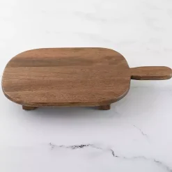 Pedestal Mango Wood Rounded Serving Board