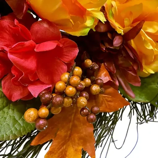 Peony and Mum Floral Wreath